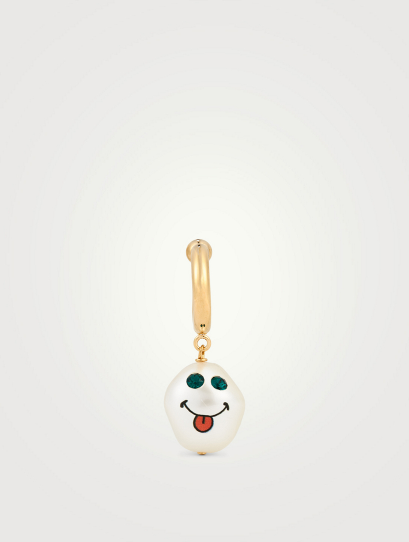 24K Goldplated Cotton Candy Earring With Crystal And Pearl