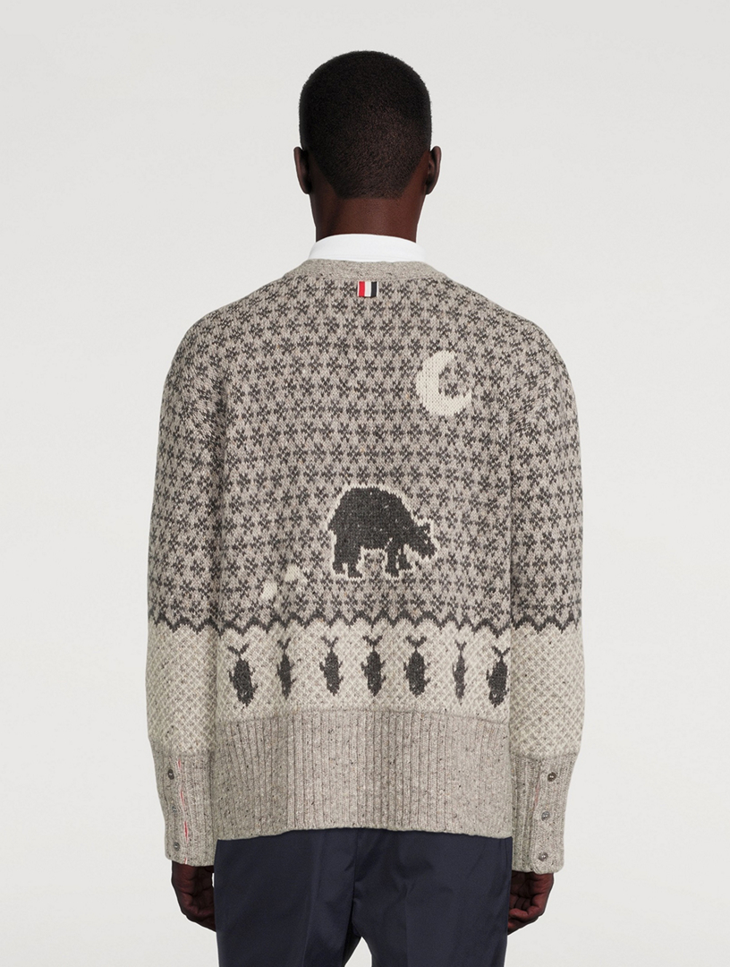 Mohair Bear Fair Isle Jacquard Cardigan