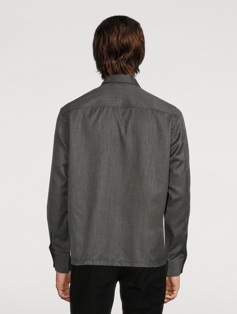 Virgin Wool Super 120's Workwear Shirt