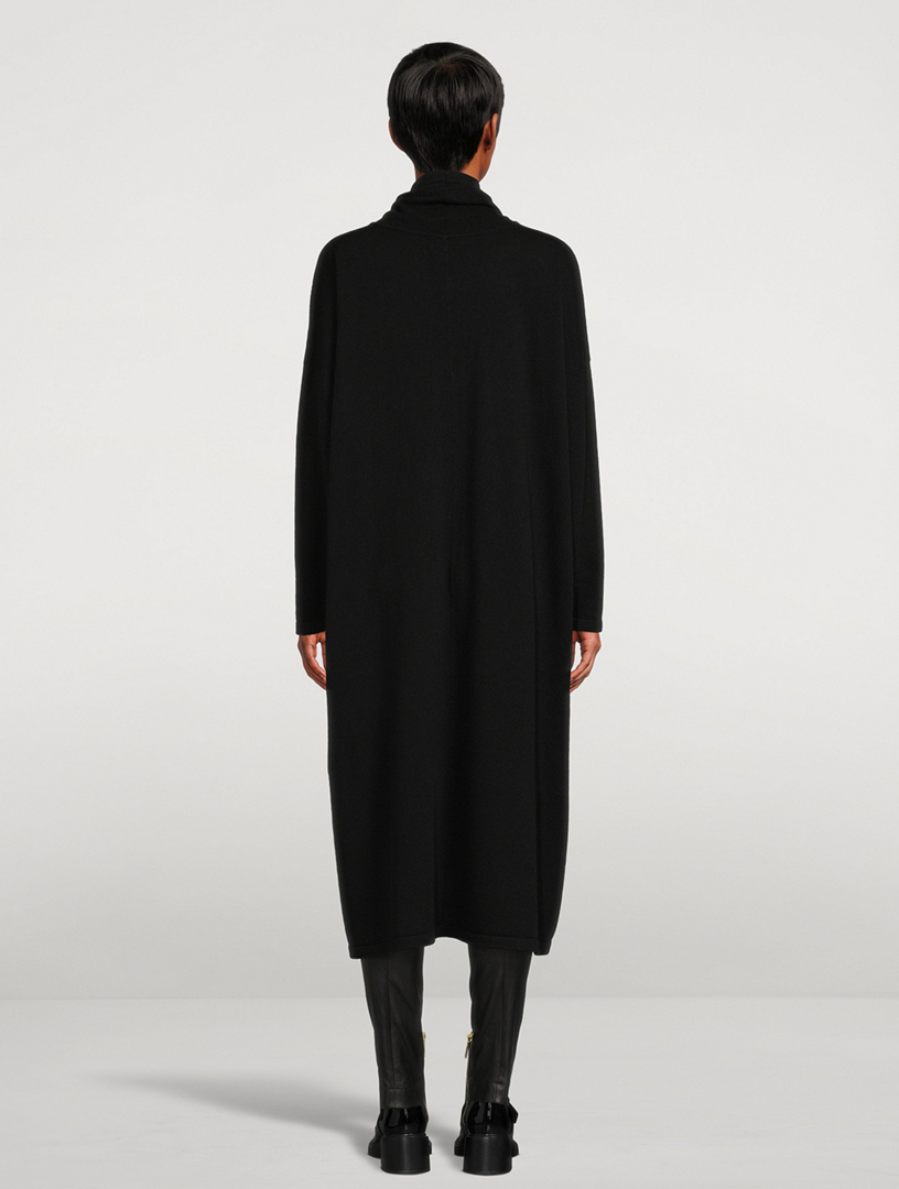 Scrunch-Neck Cashmere Sweater Dress