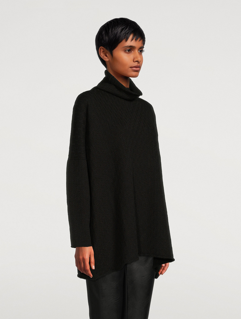 Scrunch-Neck Cashmere Sweater