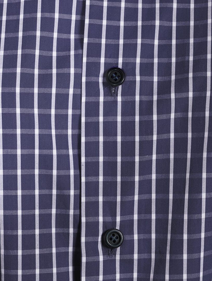 Cotton Poplin A-Line Shirt Plaid Print