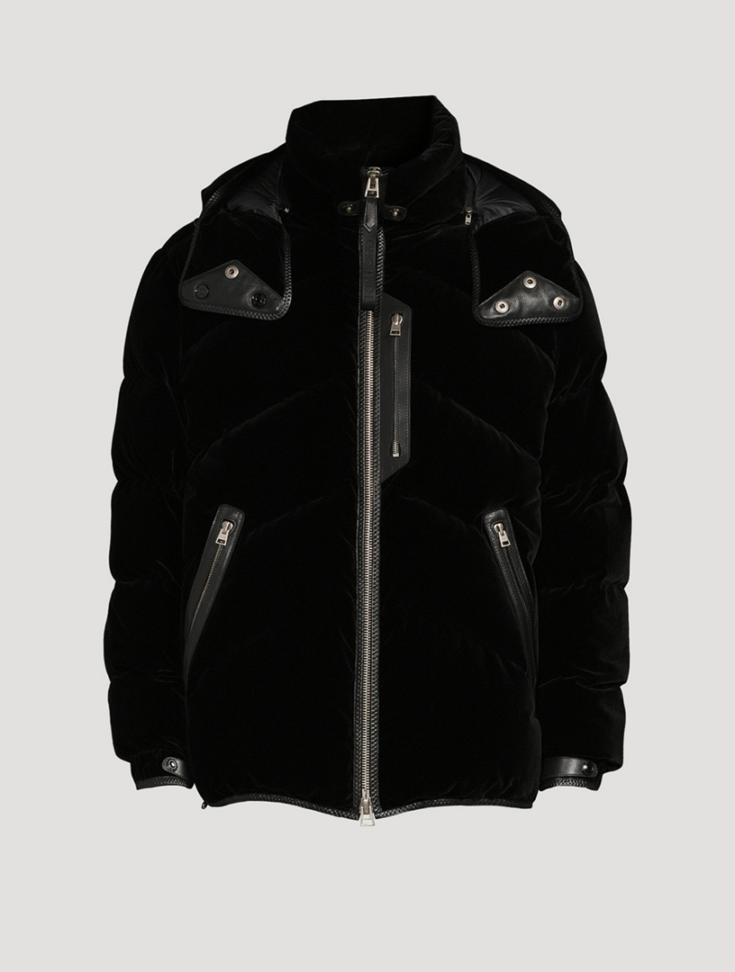 TOM FORD Velvet Down Puffer Jacket With Leather Detail Holt Renfrew