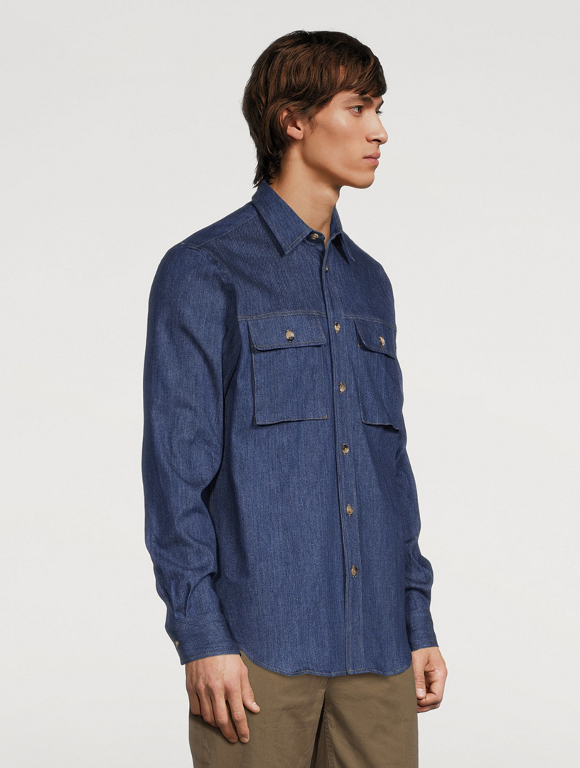Stretch Denim Tailored Shirt