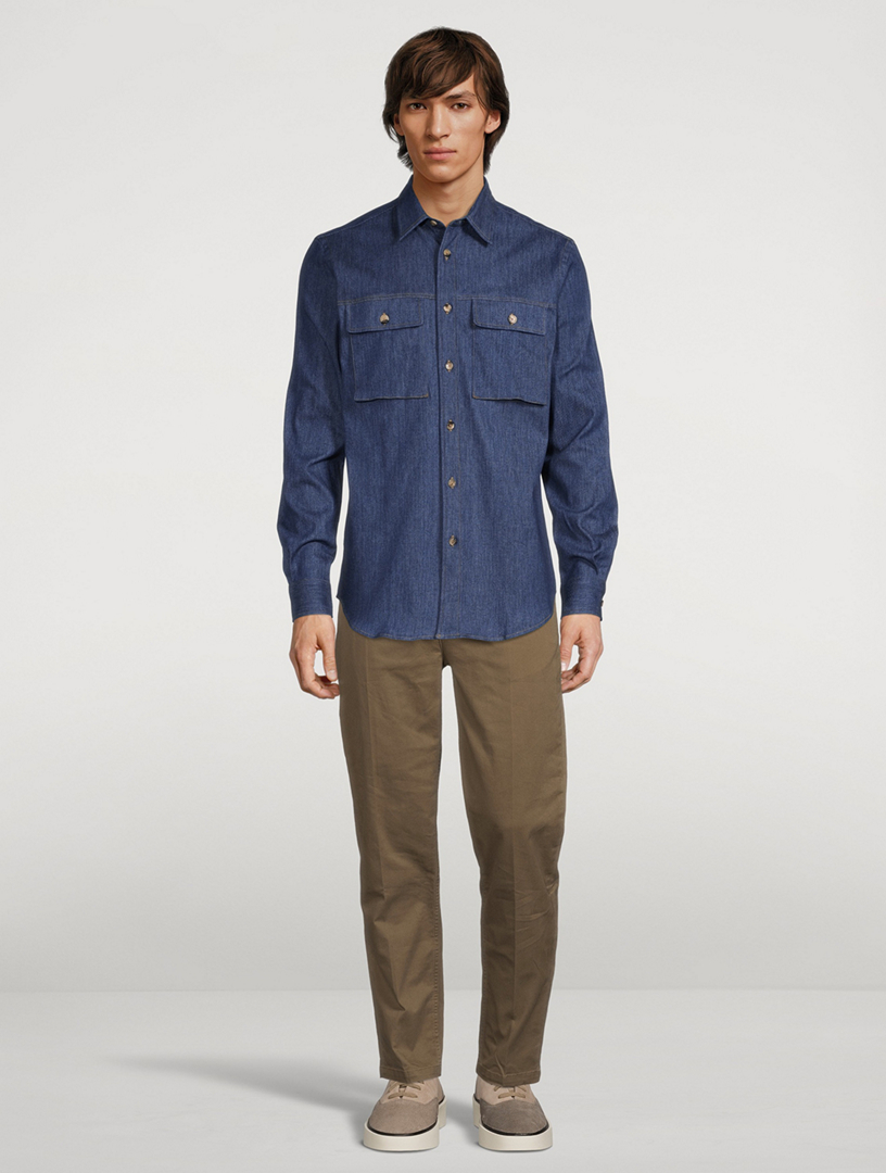 Stretch Denim Tailored Shirt
