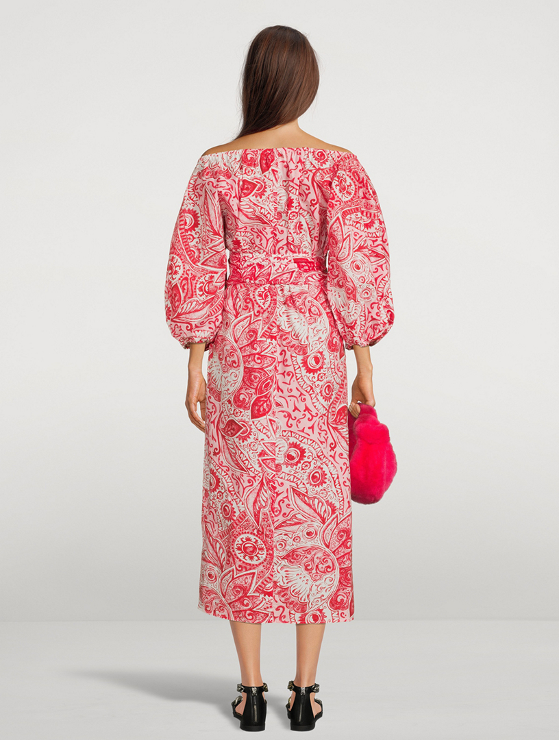 Fila Balloon-Sleeve Wrap Dress Paisley Print