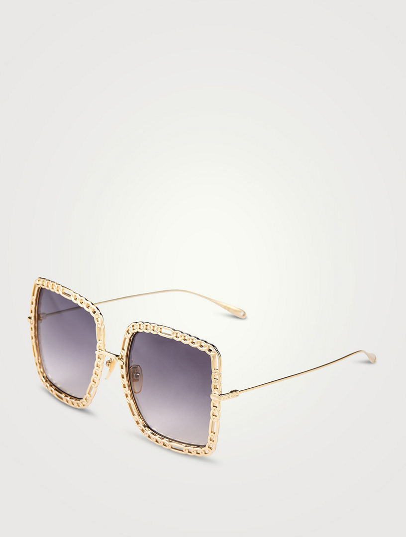 Square Sunglasses With Chain