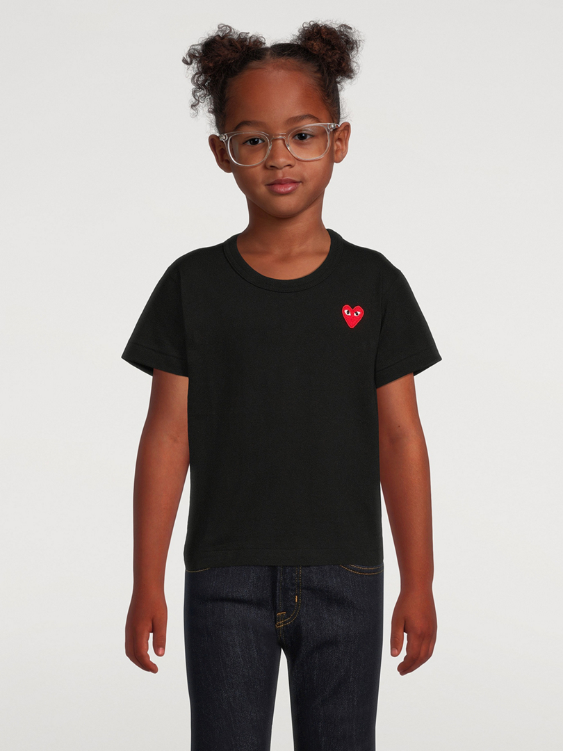 T-Shirt Coton Noir Coeur Rouge