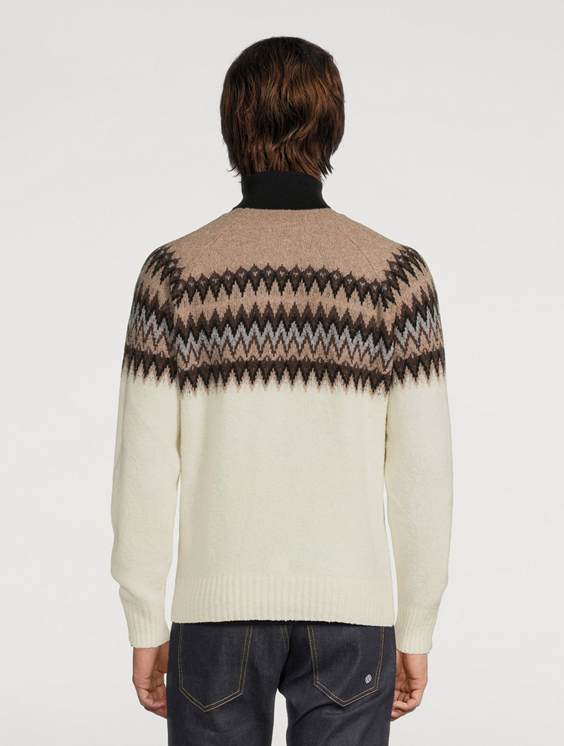 Wool-Blend Nordic Crewneck Sweater