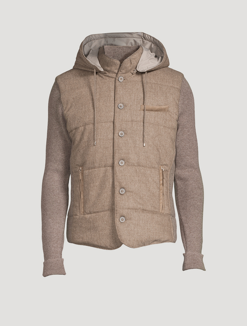 GranSasso WoolSilk Knit Jacket Itary製 Gran Sasso Wool and Nylon Full-Zip Jacket in Black – Uomo