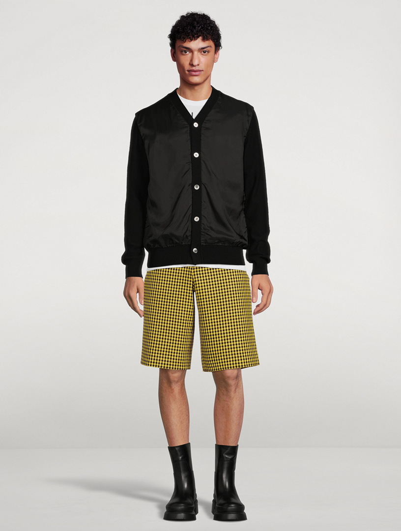 Cotton And Wool Shorts Houndstooth Print
