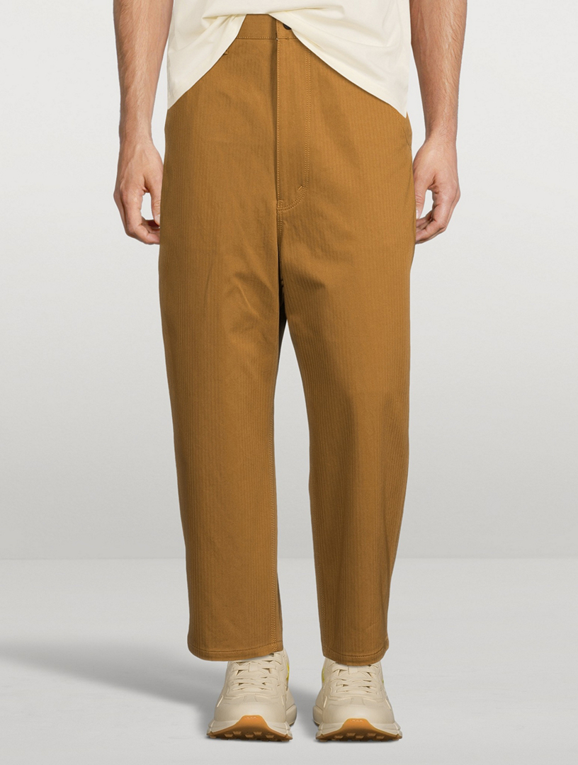 Cotton Pants With Herringbone Pockets