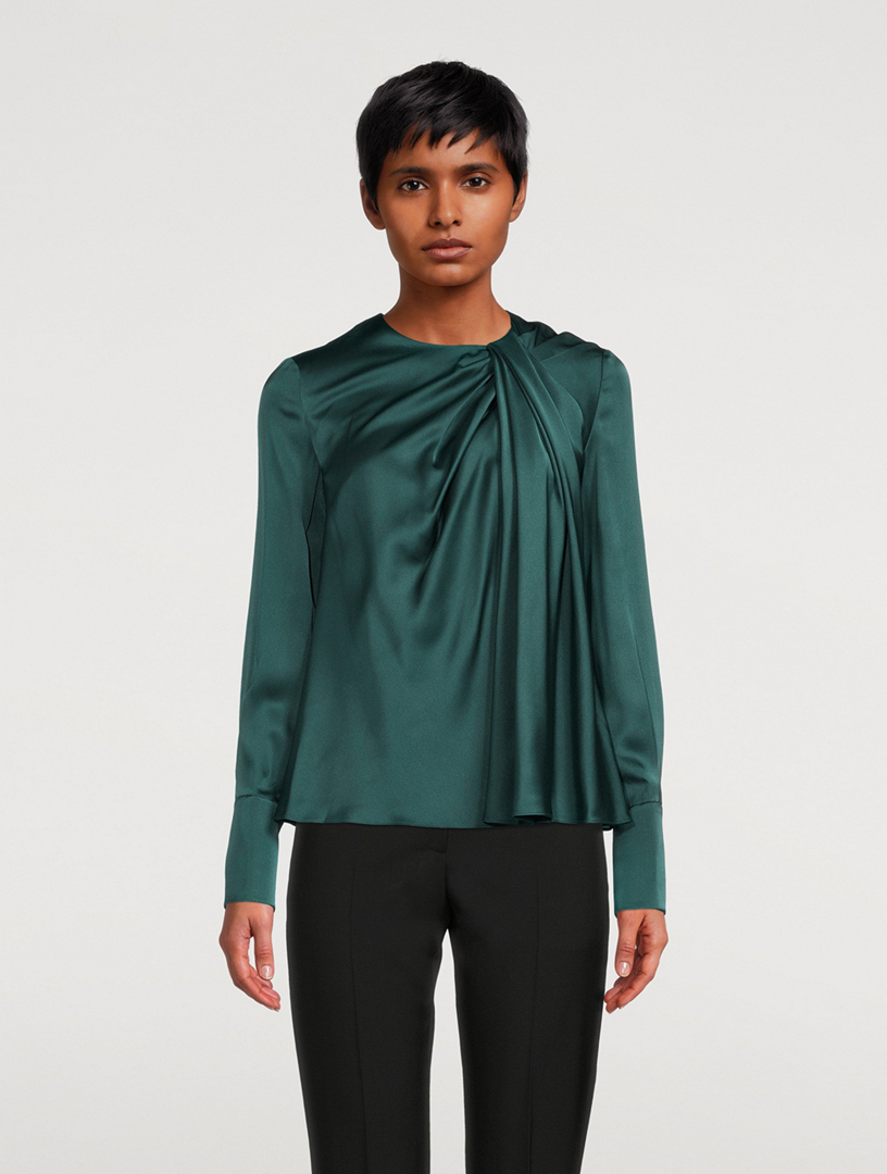 Draped Silk Blouse