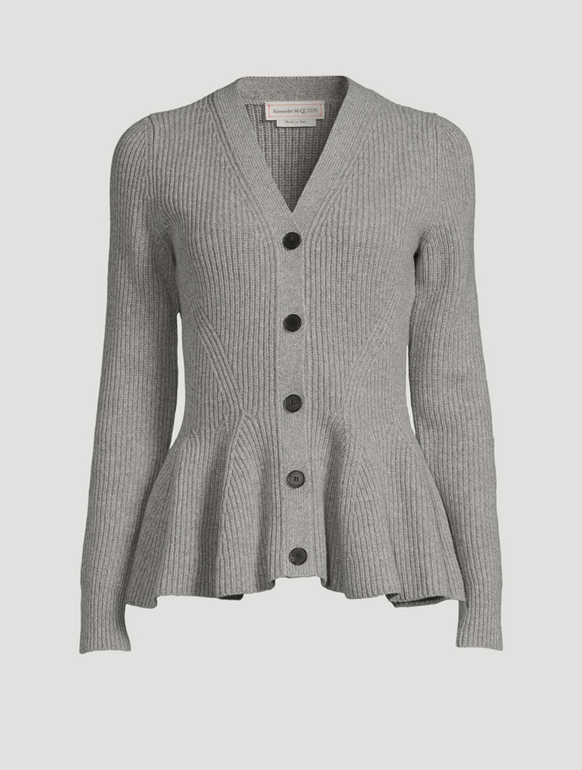 Peplum hot sale cardigan sweater