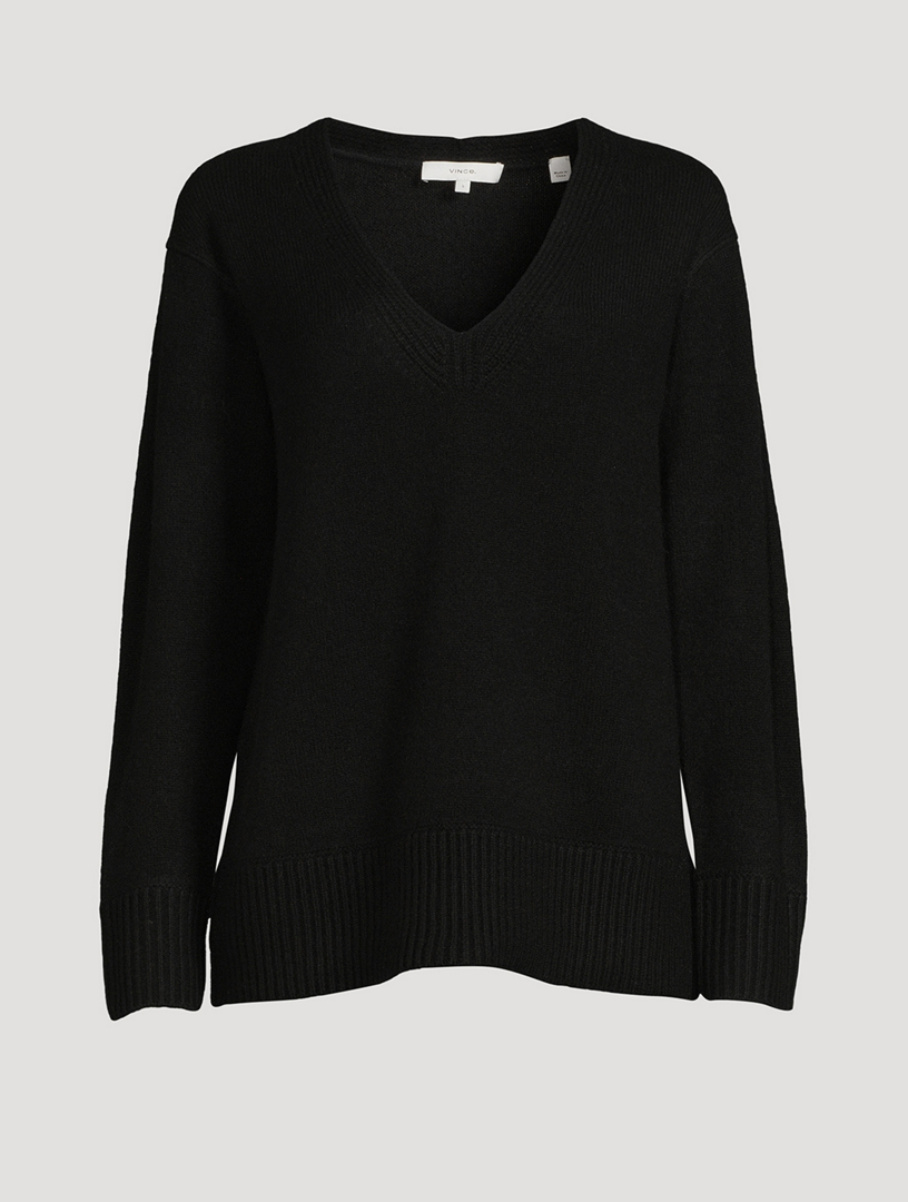 Black v neck tunic sweater hotsell