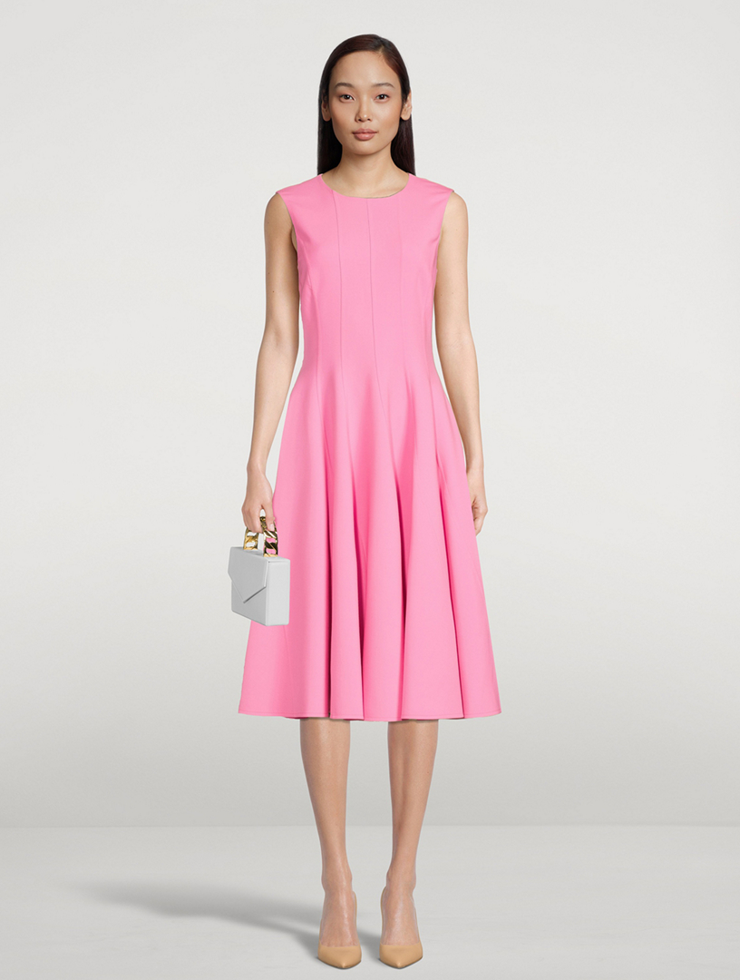 Pintuck Pleated Midi Dress