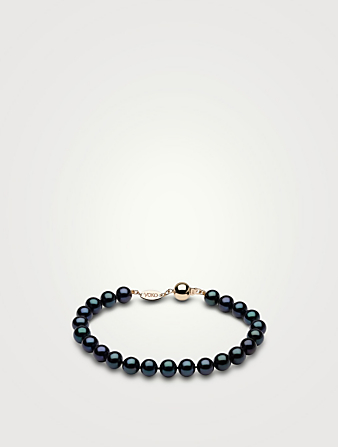 Bracelet Classic en or 18 ct avec perles d'eau douce noires