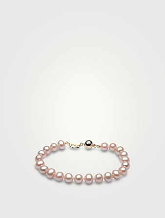 Bracelet Classic en or 18 ct avec perles d'eau douce roses