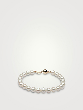 Collier Classic en or 18 ct avec perles d'eau douce blanches