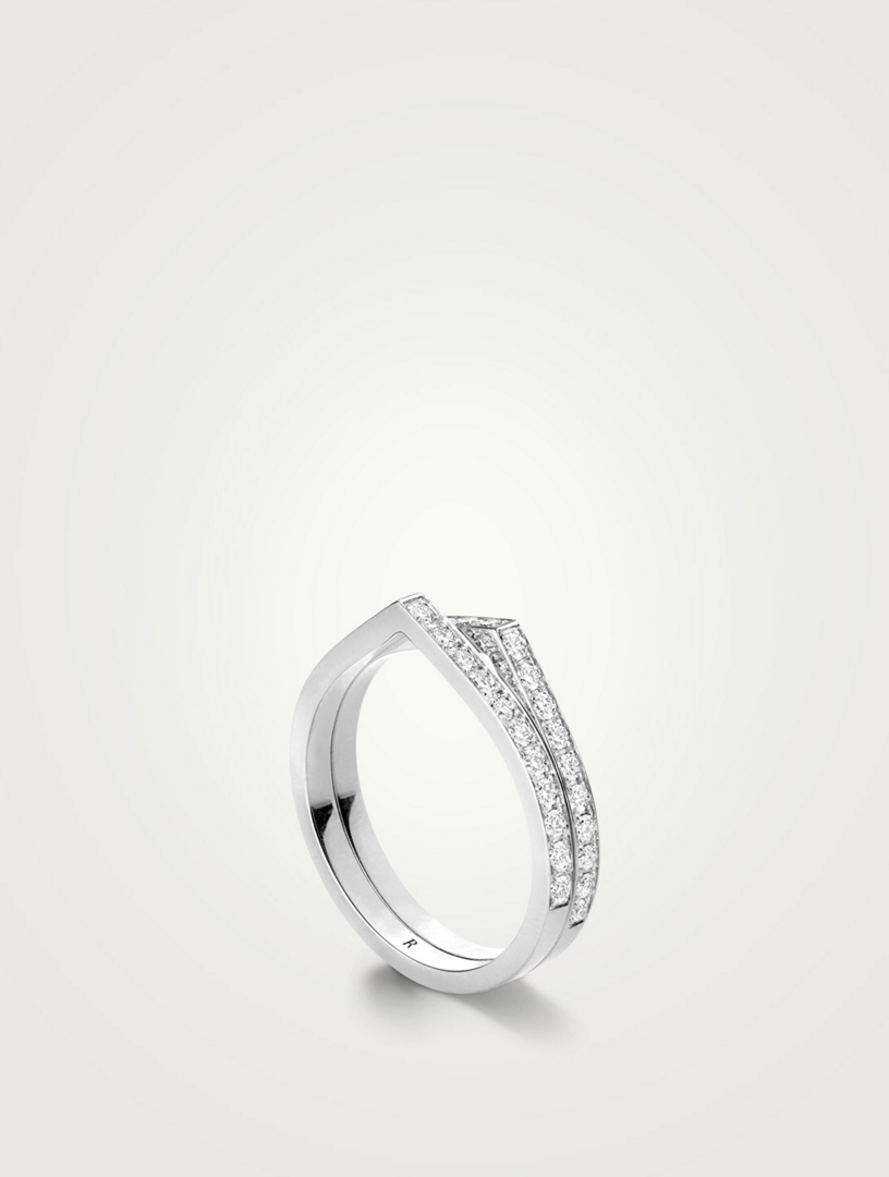 Antifer 18K White Gold Ring With Diamonds