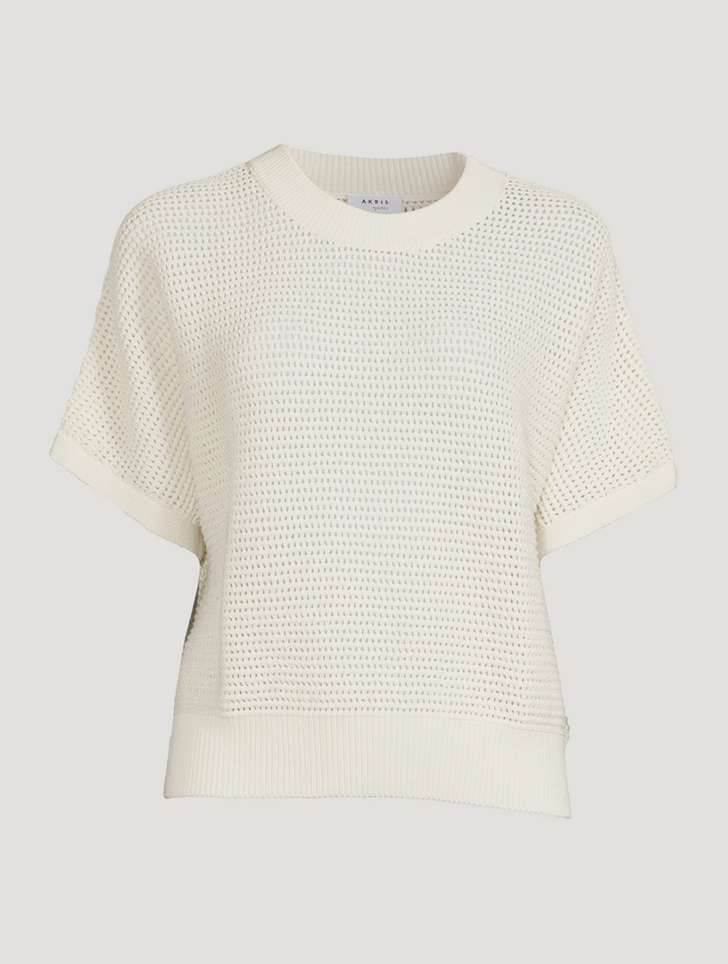 AKRIS PUNTO Short-Sleeve Crochet Sweater | Holt Renfrew