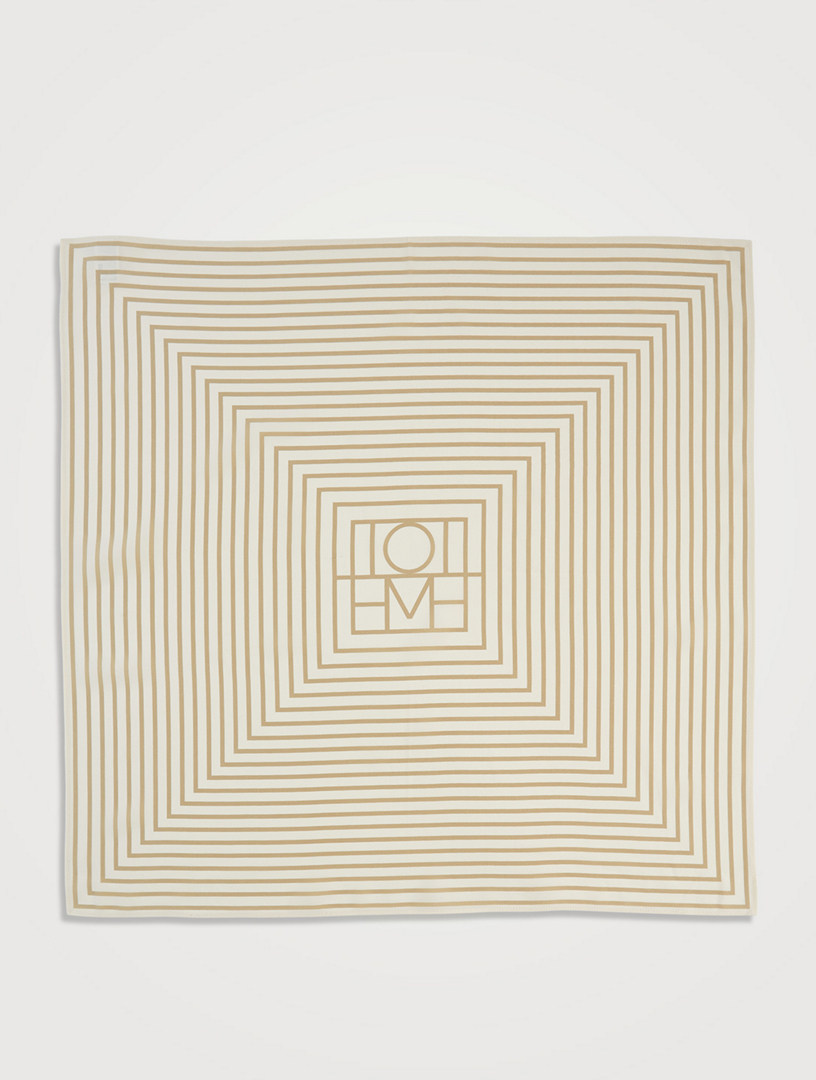 Monogram Silk Scarf in Brown - Toteme