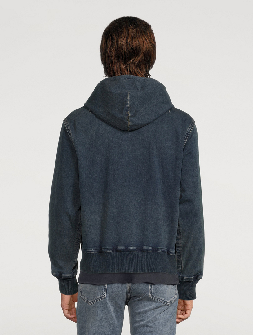 RAG & BONE Damon Zip Loopback Denim Hoodie | Holt Renfrew