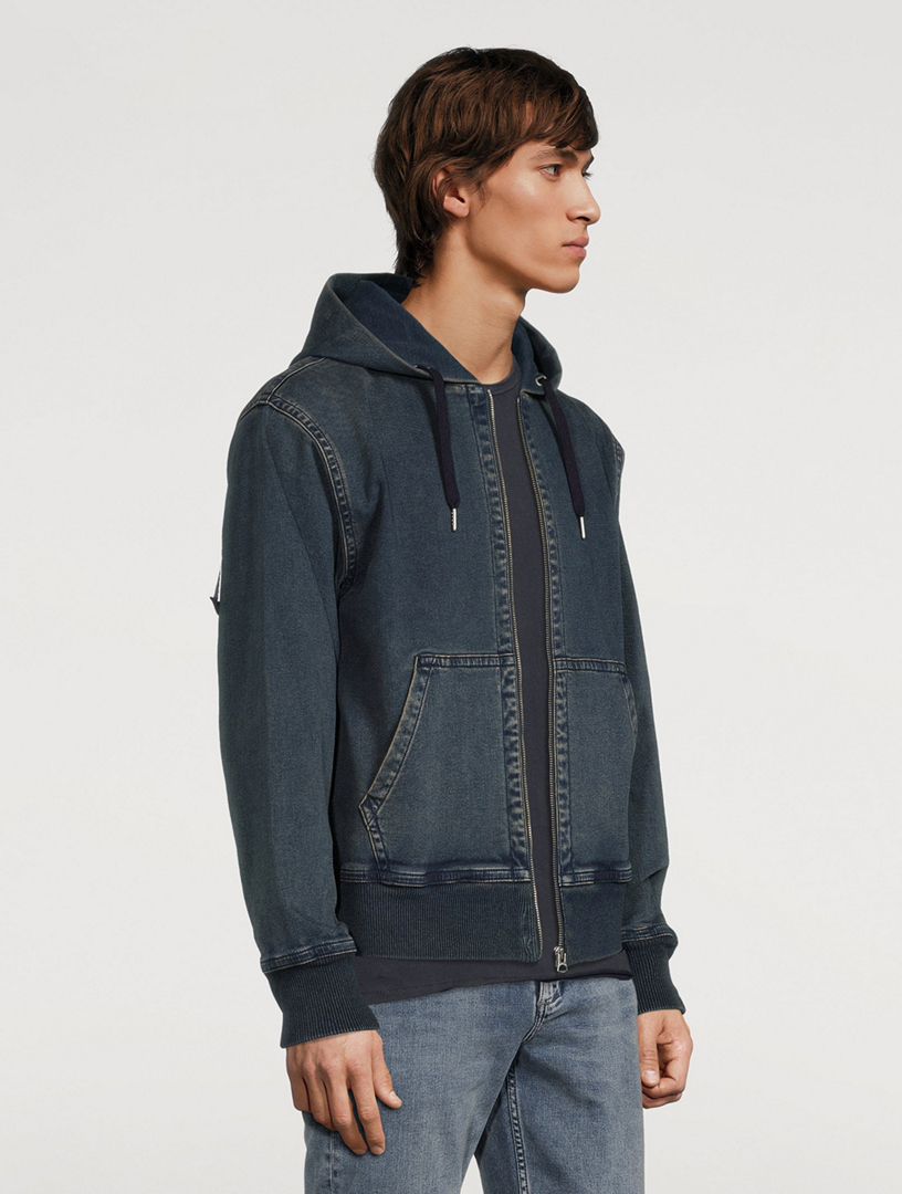 Damon Zip Loopback Denim Hoodie