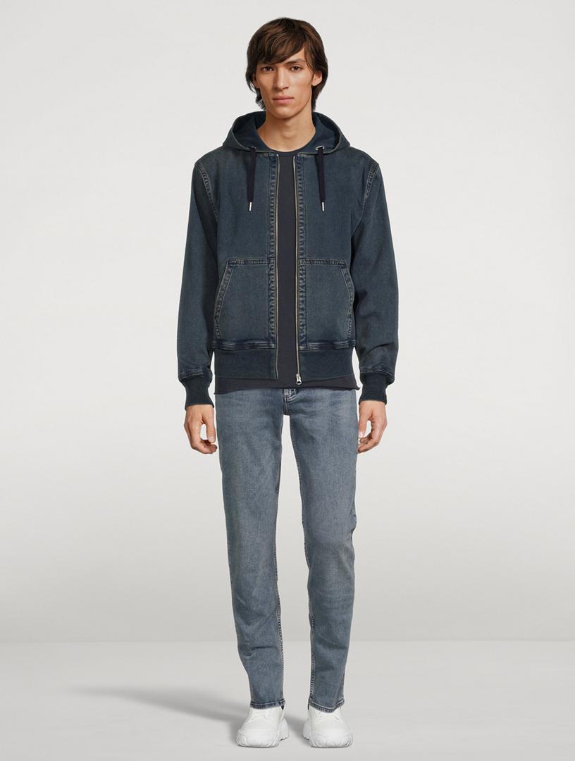Damon Zip Loopback Denim Hoodie