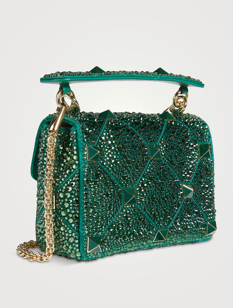 Valentino Medium Roman Stud Shoulder Bag - Green