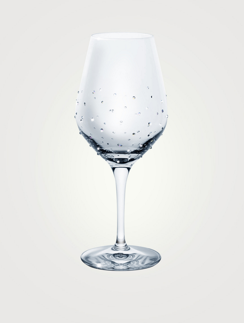 White Wine Glasses With Swarovski Crystals