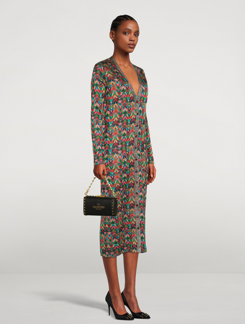 Lurex V Optical Jacquard Cardigan Dress