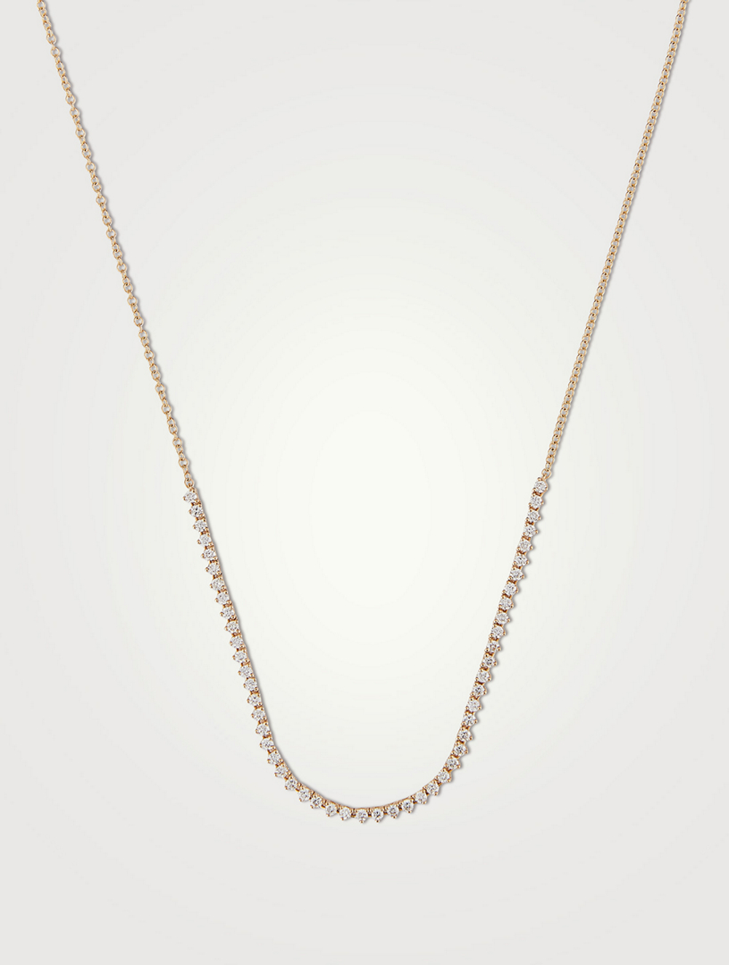 14K Gold Diamond Segment Necklace