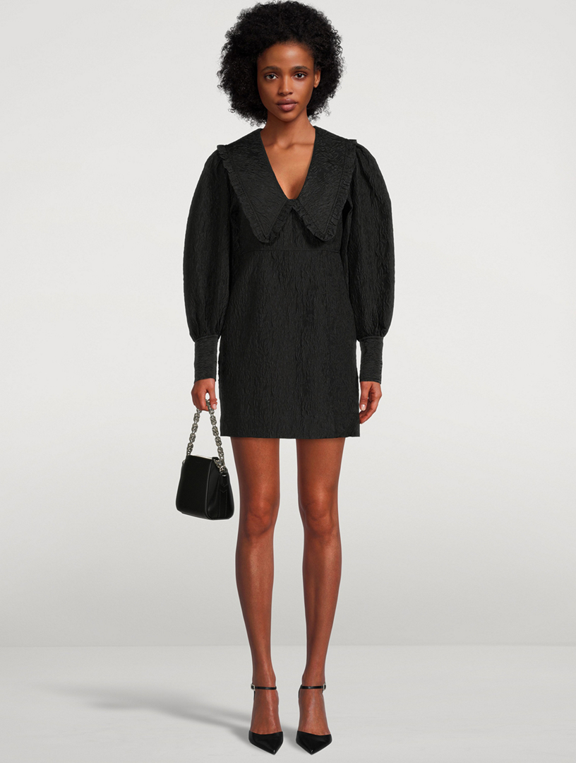 open lace back dress Fringed Organza Mini Dress
