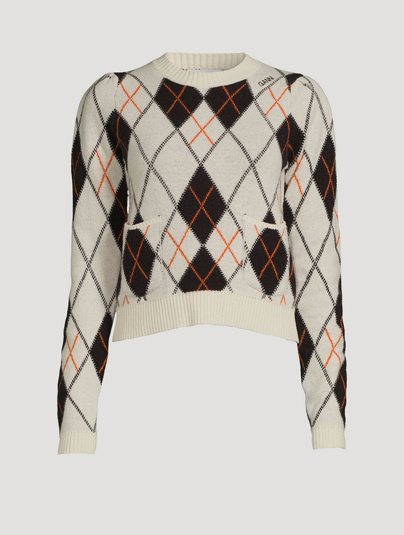 Mayoral Argyle Print Crewneck Sweater - Grey