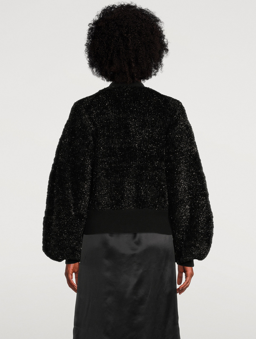 Sparkle Knit Cardigan With Crystal Buttons
