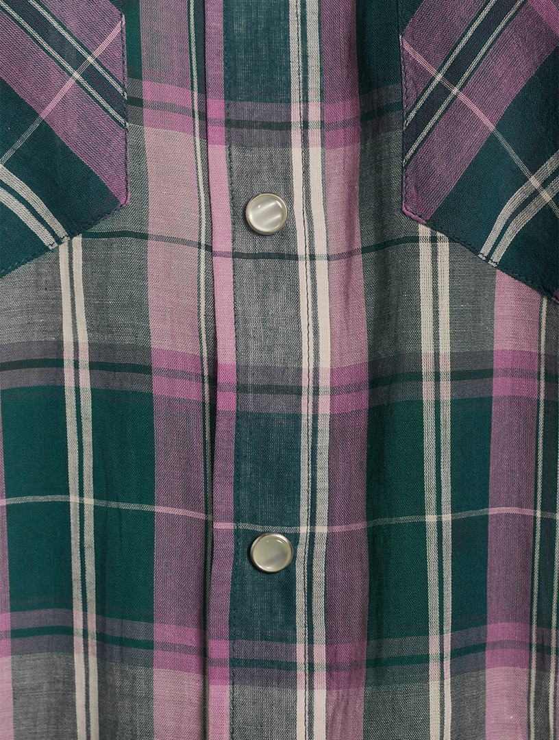 isabel marant plaid shirt dress Isabel Marant Etoile Paris. Grey Plaid Sleeveless V Neck Dress