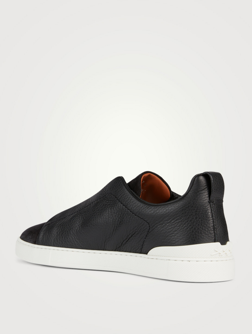 ZEGNA Triple Stitch Leather And Suede Sneakers | Holt Renfrew