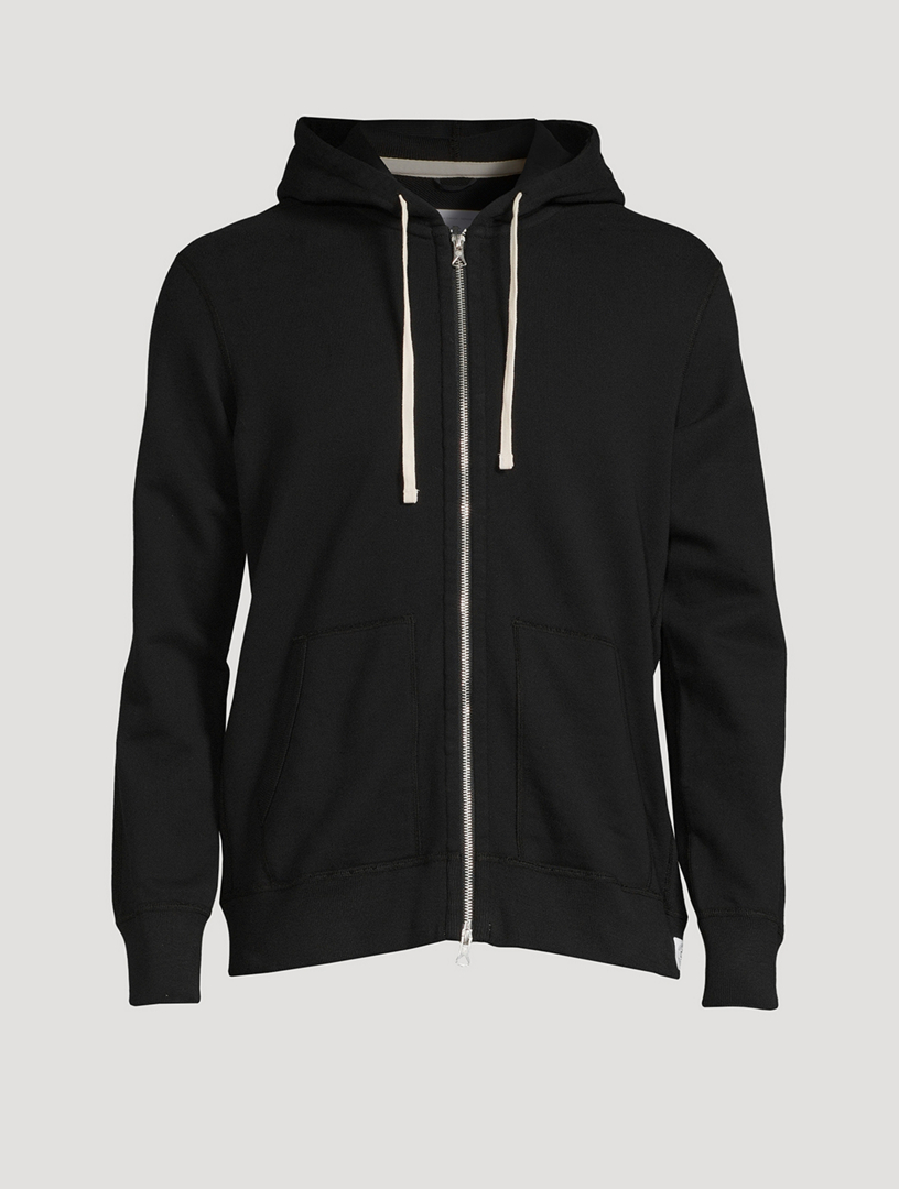 Reigning Champ Men's Midweight Terry Slim Zip Hoodie, Black, XS at