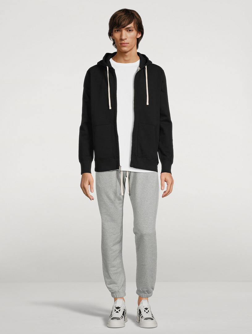 Reigning Champ Men's Midweight Terry Slim Zip Hoodie, Black, XS at