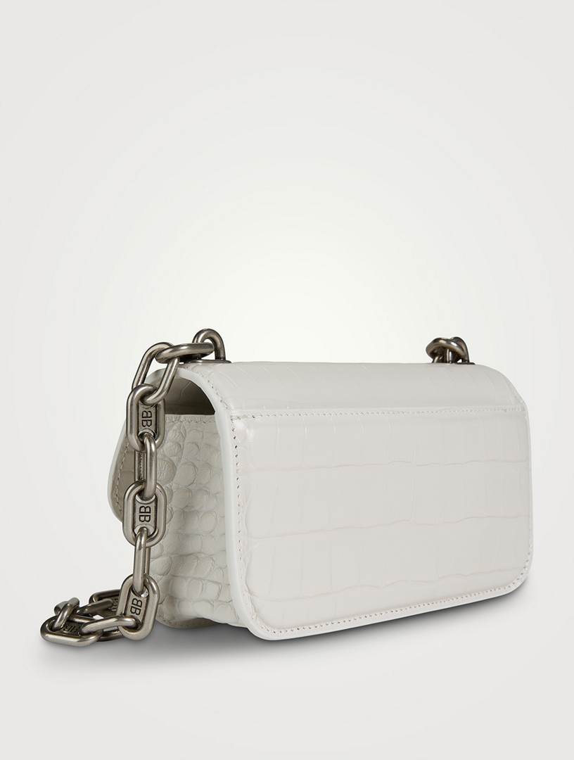 小物 BALENCIAGA GOSSIP Balenciaga Gossip Small Bag Crocodile Embossed in white
