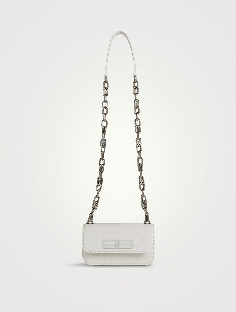 小物 BALENCIAGA GOSSIP BALENCIAGA XS Gossip Croc-Embossed Leather Chain Bag | Holt