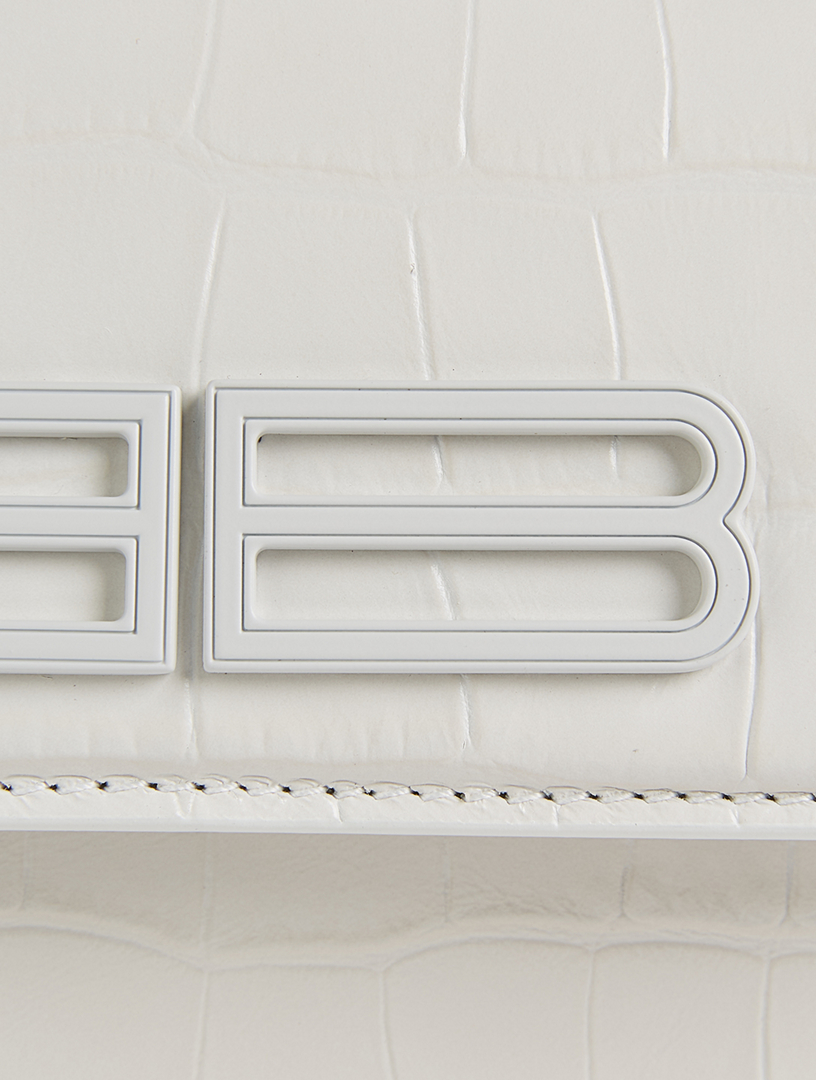 BALENCIAGA XS Gossip Croc-Embossed Leather Chain Bag | Holt