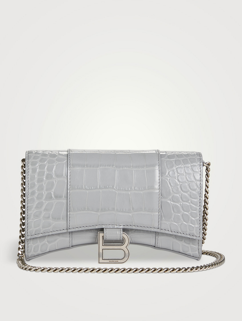 Balenciaga Hourglass Chain Wallet - Grey