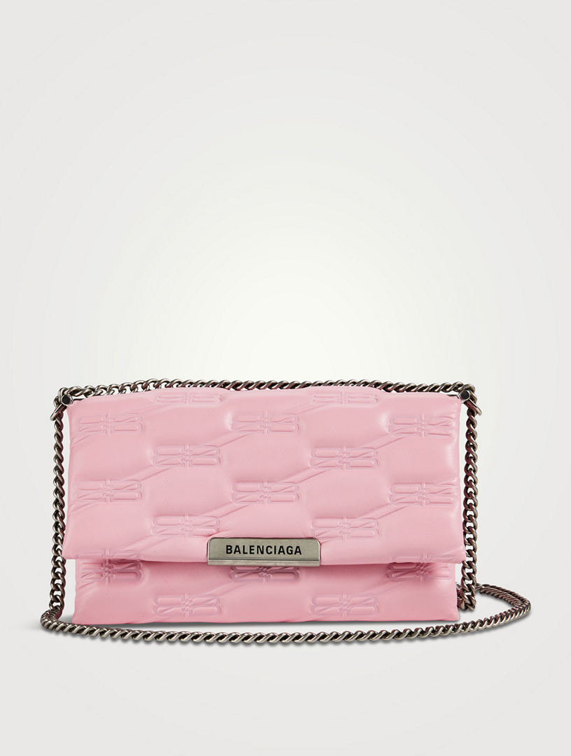 BALENCIAGA Small Triplet Croc-Embossed Leather Shoulder Bag
