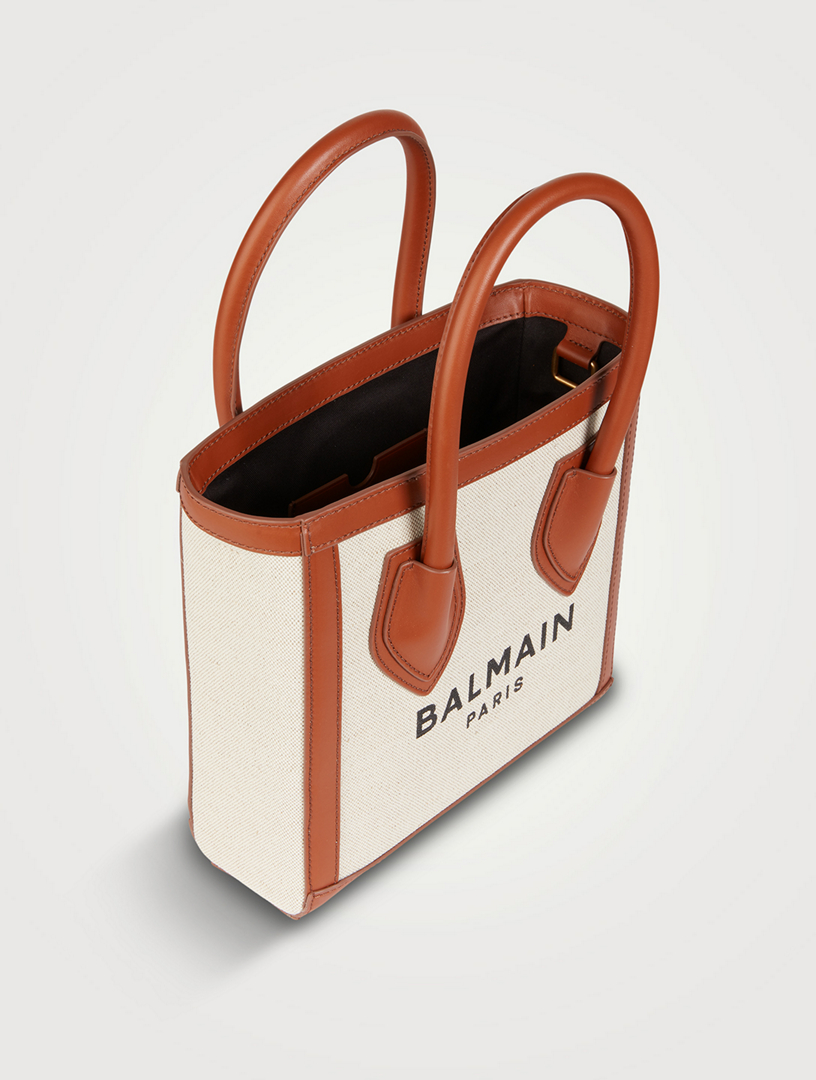 【関税込み】balmain B-ARMY' SHOPPING BAG B-Army tote bag in monogrammed canvas and leather - Women