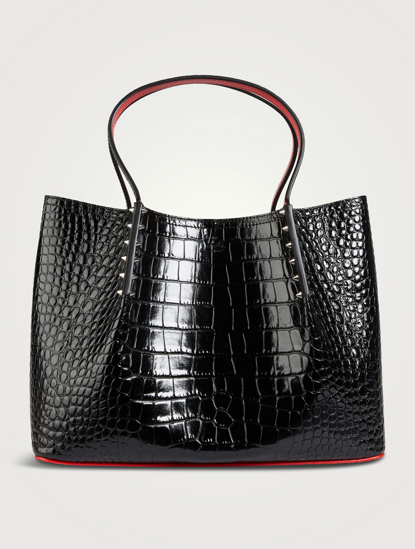 Christian Louboutin クロコダイルレザー バッグ CHRISTIAN LOUBOUTIN Small Cabarock Croc-Embossed Leather Tote Bag