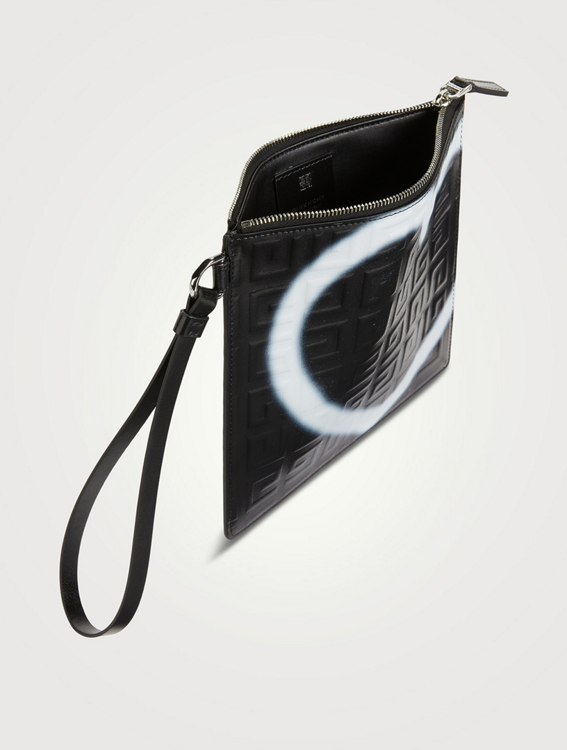 Embossed Leather Pouch Set