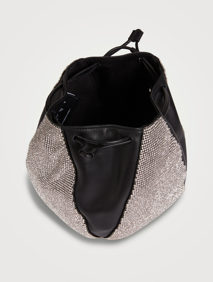 Crystal Mesh Leather Pouch