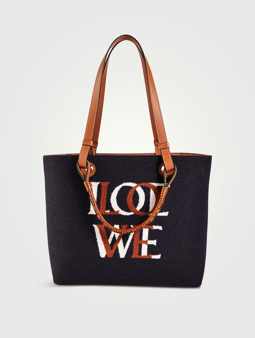 T Tote Anagram Leather Tote Bag in Brown - Loewe